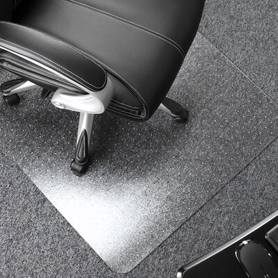 Floortex Valuemat Plus Polycarbonate Low Pile Carpet Chair Mat, Rectangular, 48" x 53", Clear (FR1113020ER)