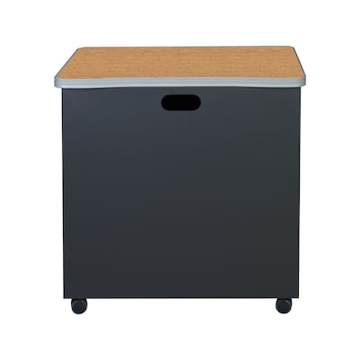 Regency Mesa Steel Mobile Locking Utility Table 30" x 23.25", Medium Oak (66746SCMO)