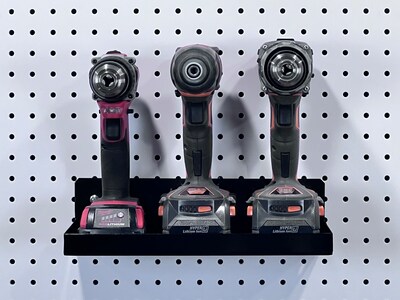 Triton Products DuraHook 12" W x 6" D Black Steel Pegboard Shelf (76126BK)