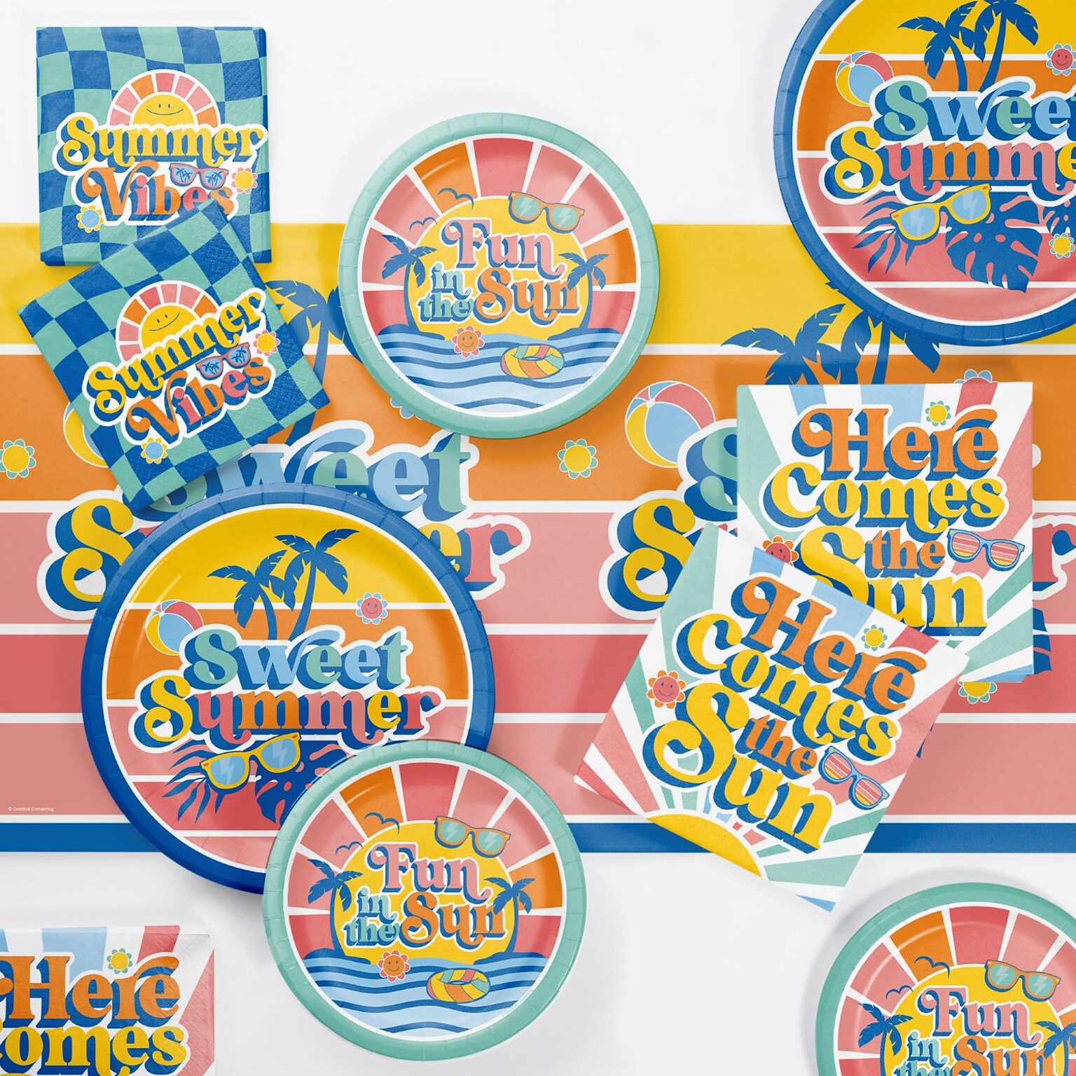 Creative Converting Summer Vibes Tableware Kit, Serves 8 (DTC9206E2A)
