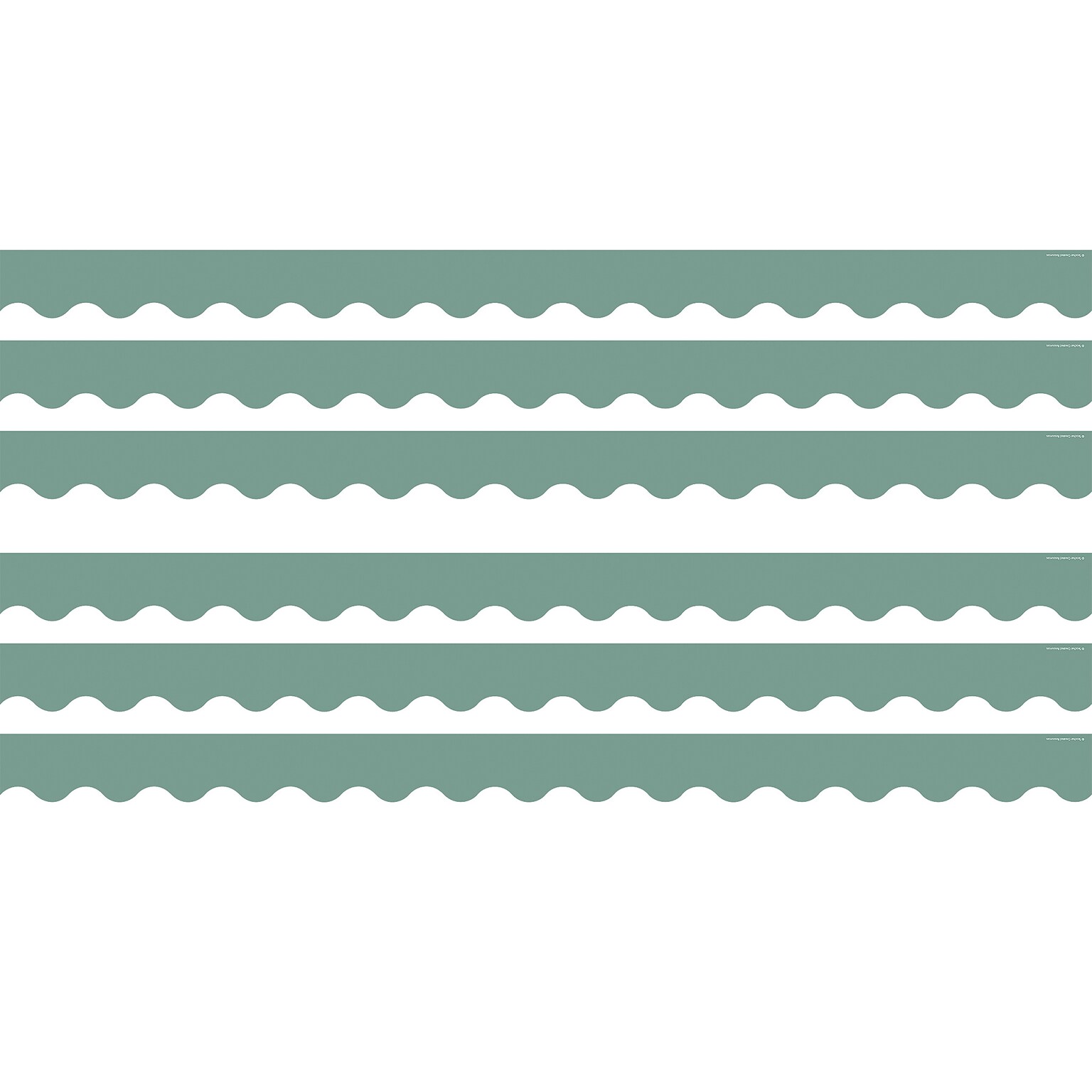 Teacher Created Resources Border Trim, 2.19 x 2.92, Retreat Green Scalloped, 12/Pack, 6 Packs/Bundle (TCR9244-6)