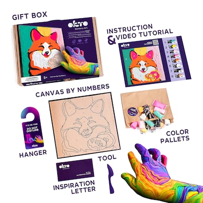 OKTO Clay-by-Number Fox Air-Dry Clay Art Kit, 17/Set (OKT20001)