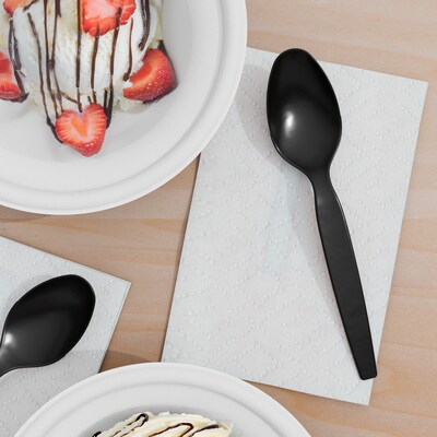 Perk™ Polystyrene Spoon, Heavy-Weight, Black, 100/Pack (PK56395)