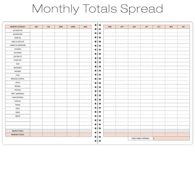 Global Printed Products Business Expense Accounting Journal, 8.5" x 11", Black/Blue, (GPP-0116)