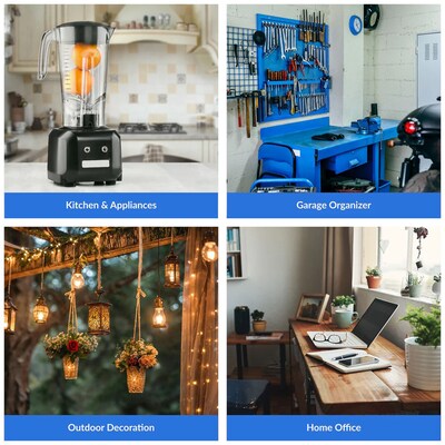 Uncaged Ergonomics Comfort Grip 8' Extension Cord, 3-Outlet, 16 AWG, Black (CGEC-BLACK)