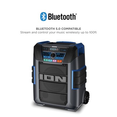 ION Explorer XL Wireless Bluetooth All-Weather Speaker, Water Resistant, Black (IONIPA150X)