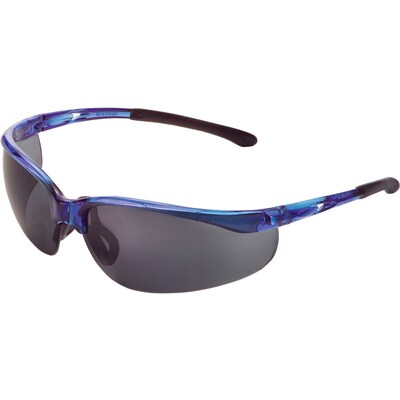 Global Industrial Half Frame Safety Glasses, Anti-Fog, Smoke Lens, Blue Frame (708403BL)