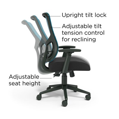 Union & Scale FlexFit™ Kroy Ergonomic Fabric Swivel Task Chair, Blue (UN59458)