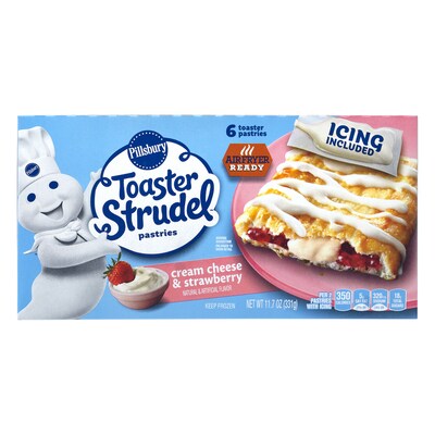 Pillsbury Toaster Strudel, Cream Cheese Strawberry, 11.7 oz, 36/Pack (600-04141)