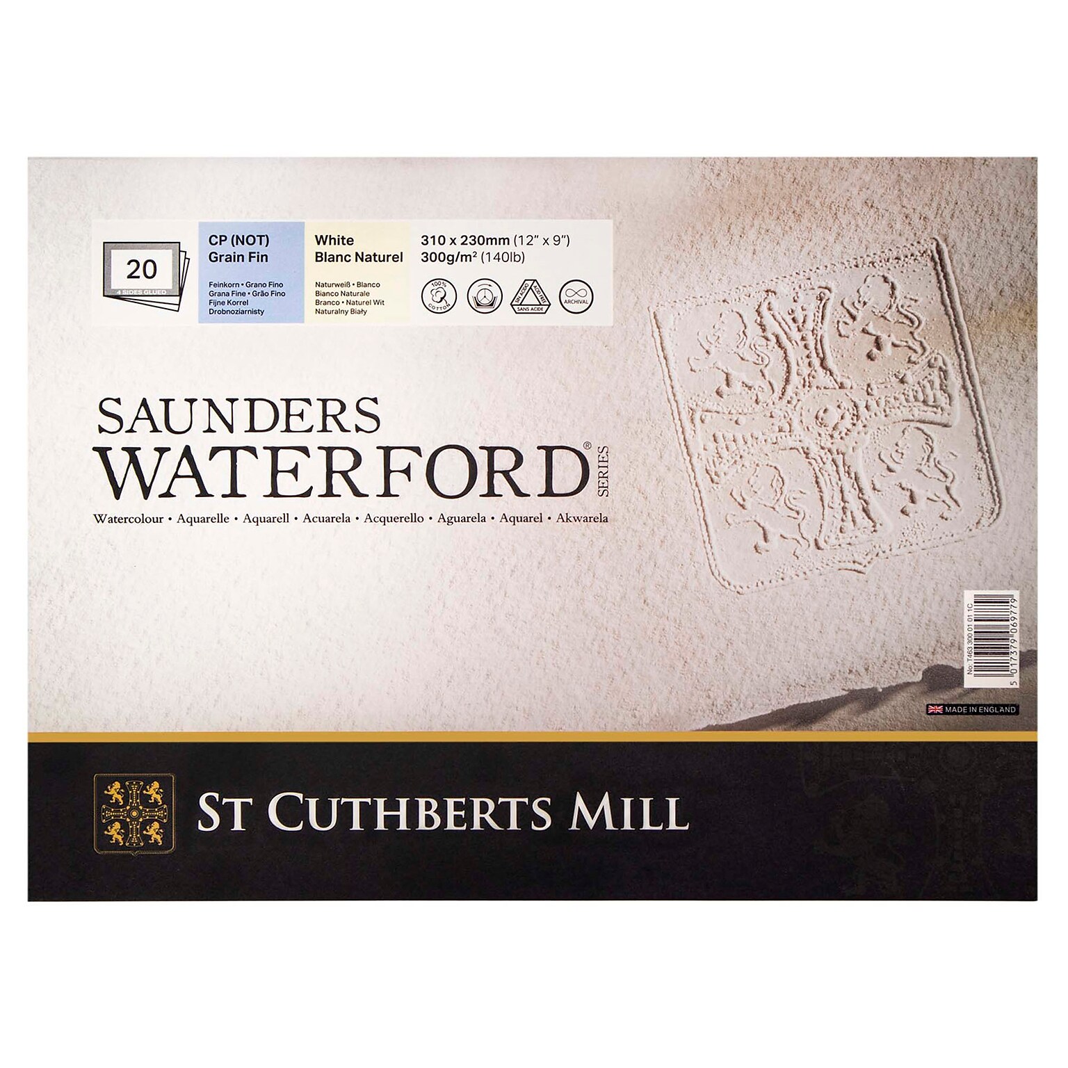 St Cuthberts Mill Saunders Waterford 12 x 9 Watercolor Sketch Pad, 20 Sheets/Pad (STCT46330001011C)