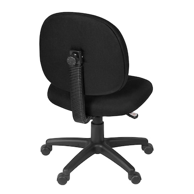 Regency Comfort Series Armless Ergonomic Fabric Swivel Task Chair, Black (105-BK)