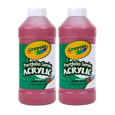 Crayola Portfolio Series Acrylic Paint, 16 oz., Deep Red, 2/Pack (BIN204016115-2)