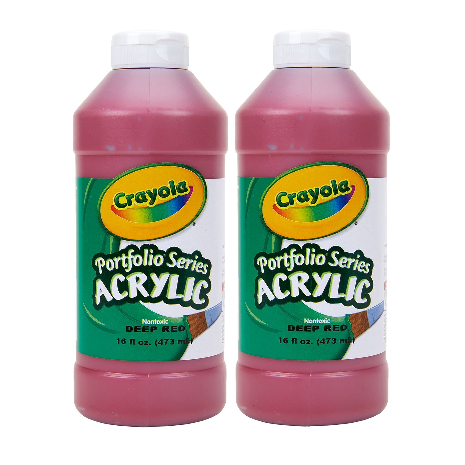 Crayola Portfolio Series Acrylic Paint, 16 oz., Deep Red, 2/Pack (BIN204016115-2)