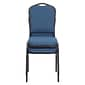 NPS 9300 Series Deluxe Fabric Upholstered Stack Chair, Natural Blue/Black Sandtex, 2 Pack (9374-BT/2)