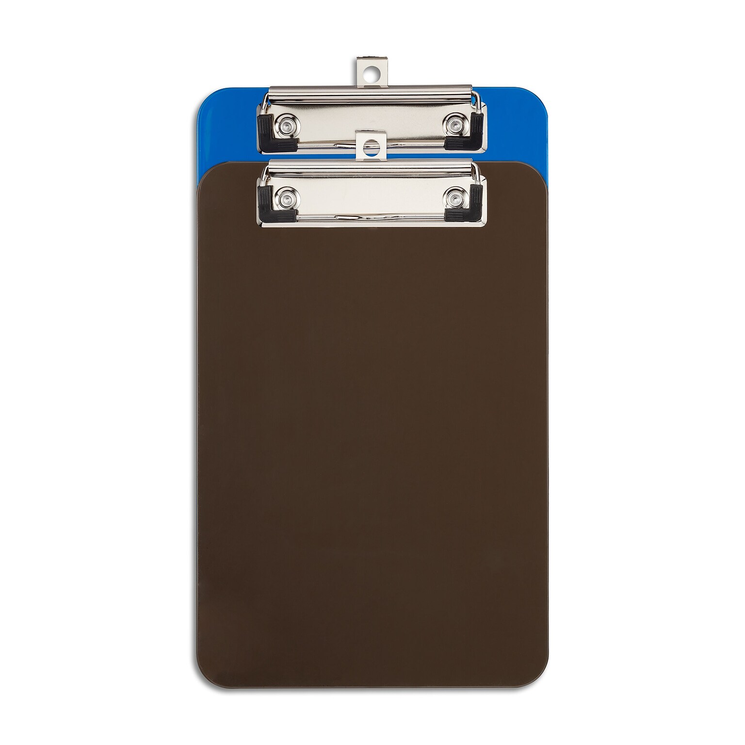 Staples Plastic Clipboards, Memo Size, Translucent Blue/Translucent Black, 2/Pack (21423)