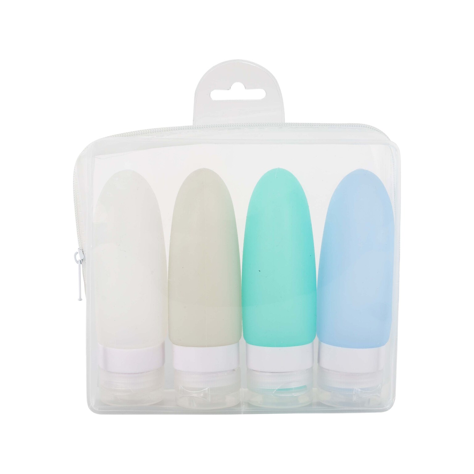 G Force 1.73 4-Piece Silicone Toiletry Bag Kit, Assorted Colors (26815)