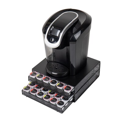 Mind Reader Plastic Coffee Pod Organizer with 2 Drawers, 72 Pod Capacity, Black (DBMTRAY-BLK)