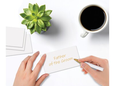 Better Office 2" x 3.5" White Table Tent Place Card, 100/Pack (64649-100PK)