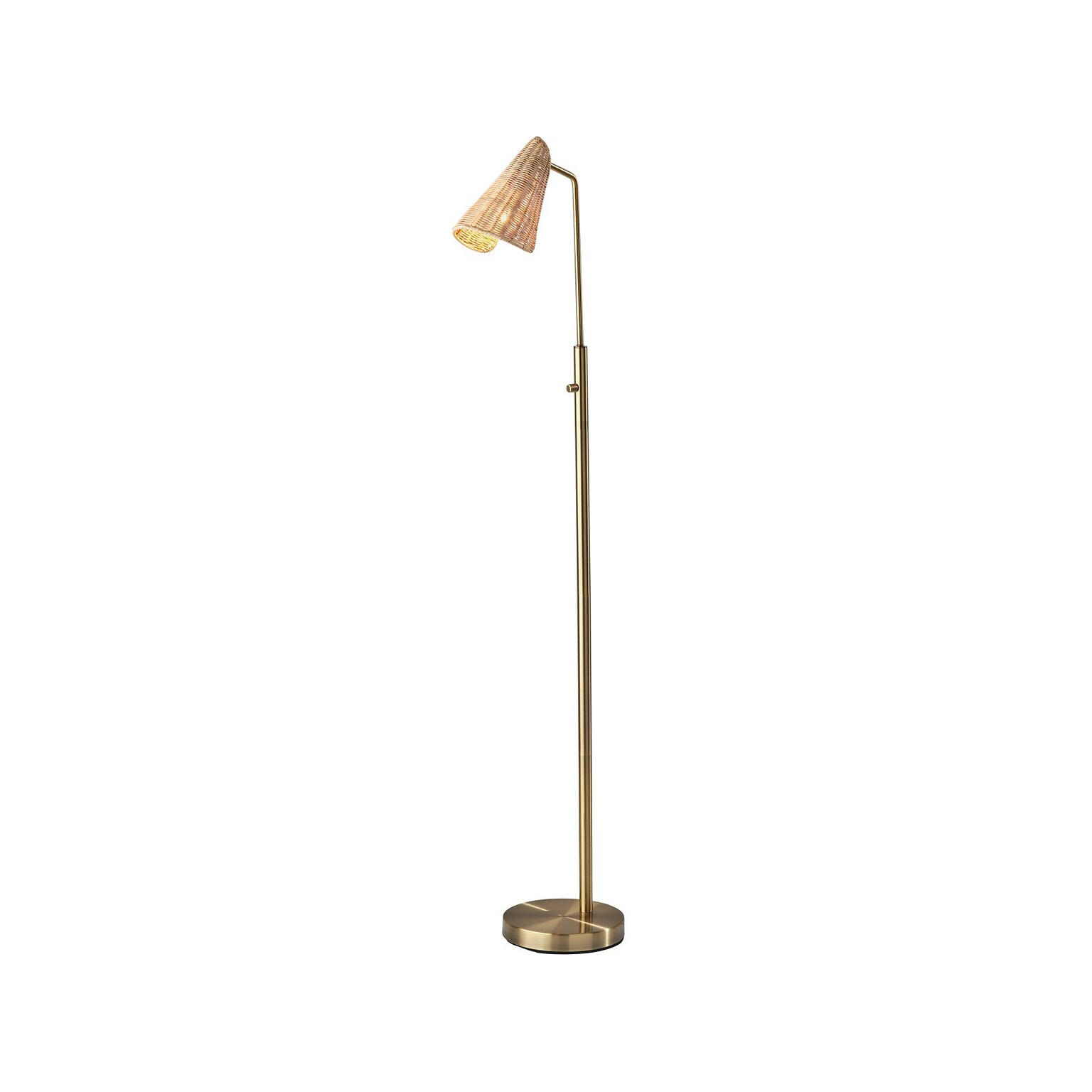 Adesso Cove 58 Antique Brass Floor Lamp with Irregular Shade (5113-21)