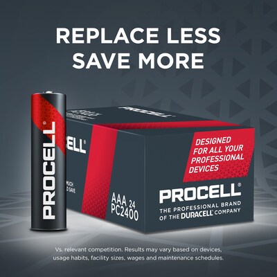 Procell AAA Alkaline Battery, 24/Pack (PC2400/PC2400BK)