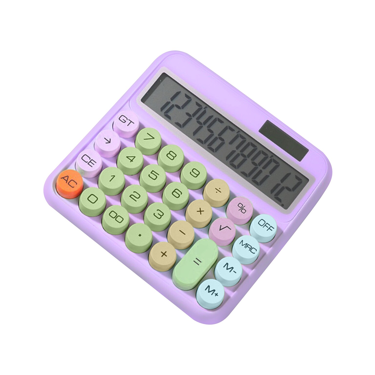 SaharaCase 12-Digit Battery/Solar Powered Desktop Calculator, Purple (KB51)