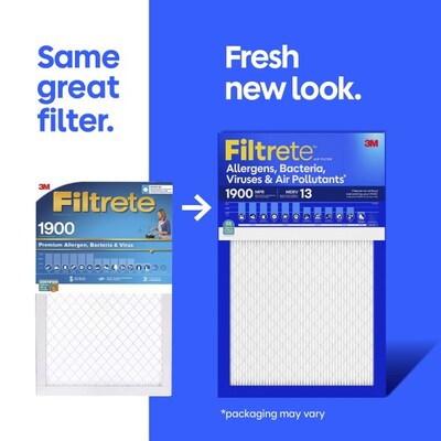 Filtrete High Performance 20" x 30" x 1" Pleated Air Filter, MERV 13, 4/Carton (1900 MPR)