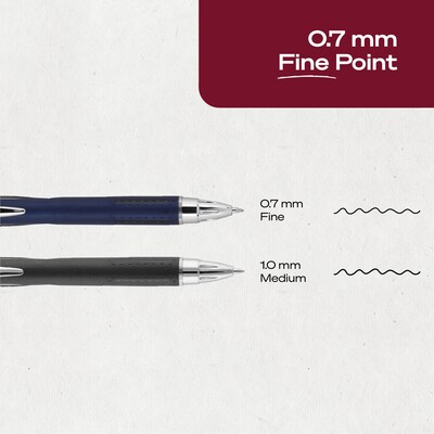 uni-ball Jetstream RT Retractable Ballpoint Pens, Fine Point, 0.7mm, Black Ink, Dozen (62152)