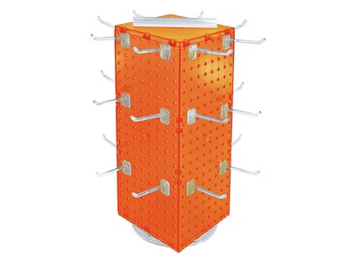 Azar 21 x 8 Pegboard 4-Sided Revolving Counter Display, Orange, Each (703385-ORG-4C24)