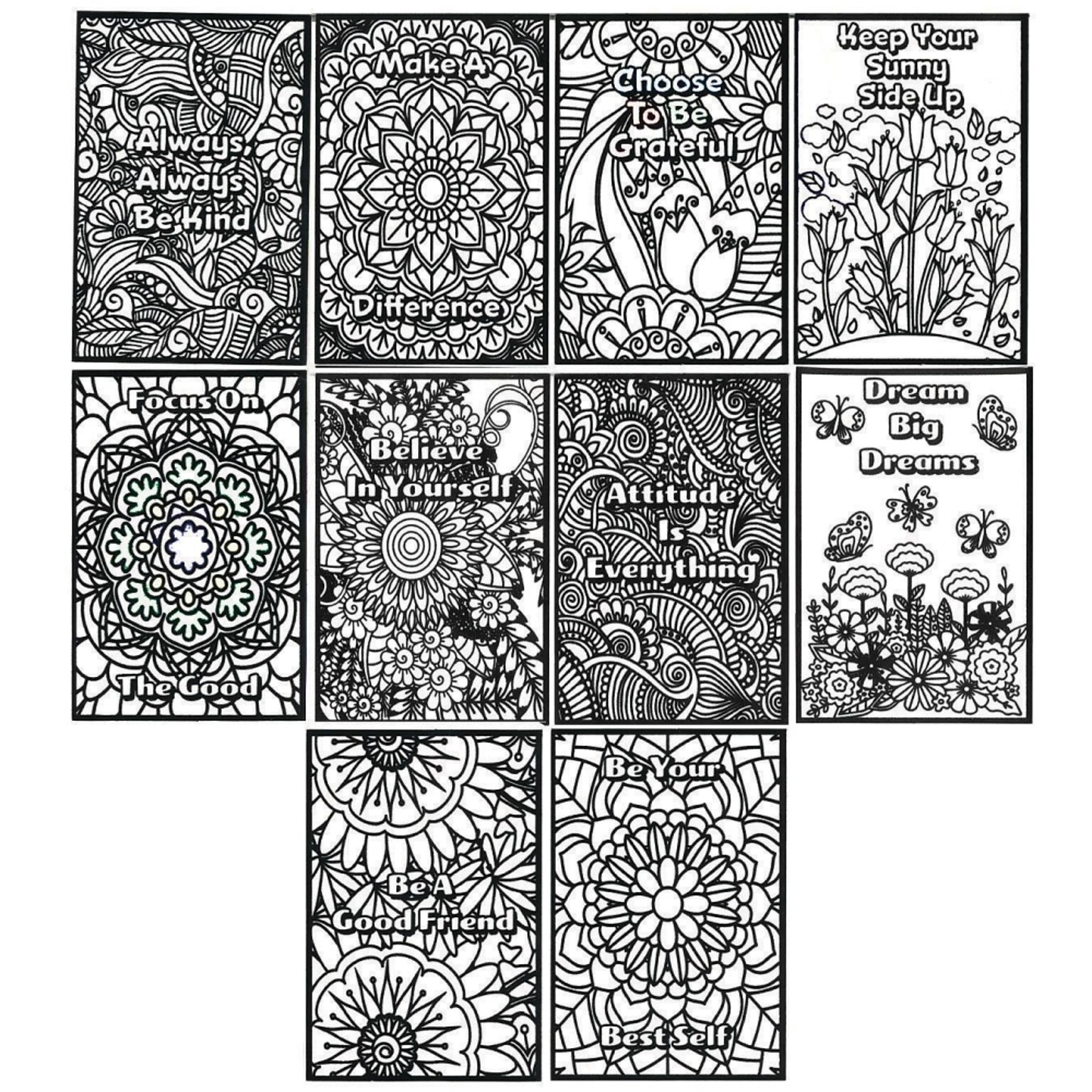 S&S Positive Mindset Velvet Art Mini Posters, 4 x 6, 100/Pack (PS1474)