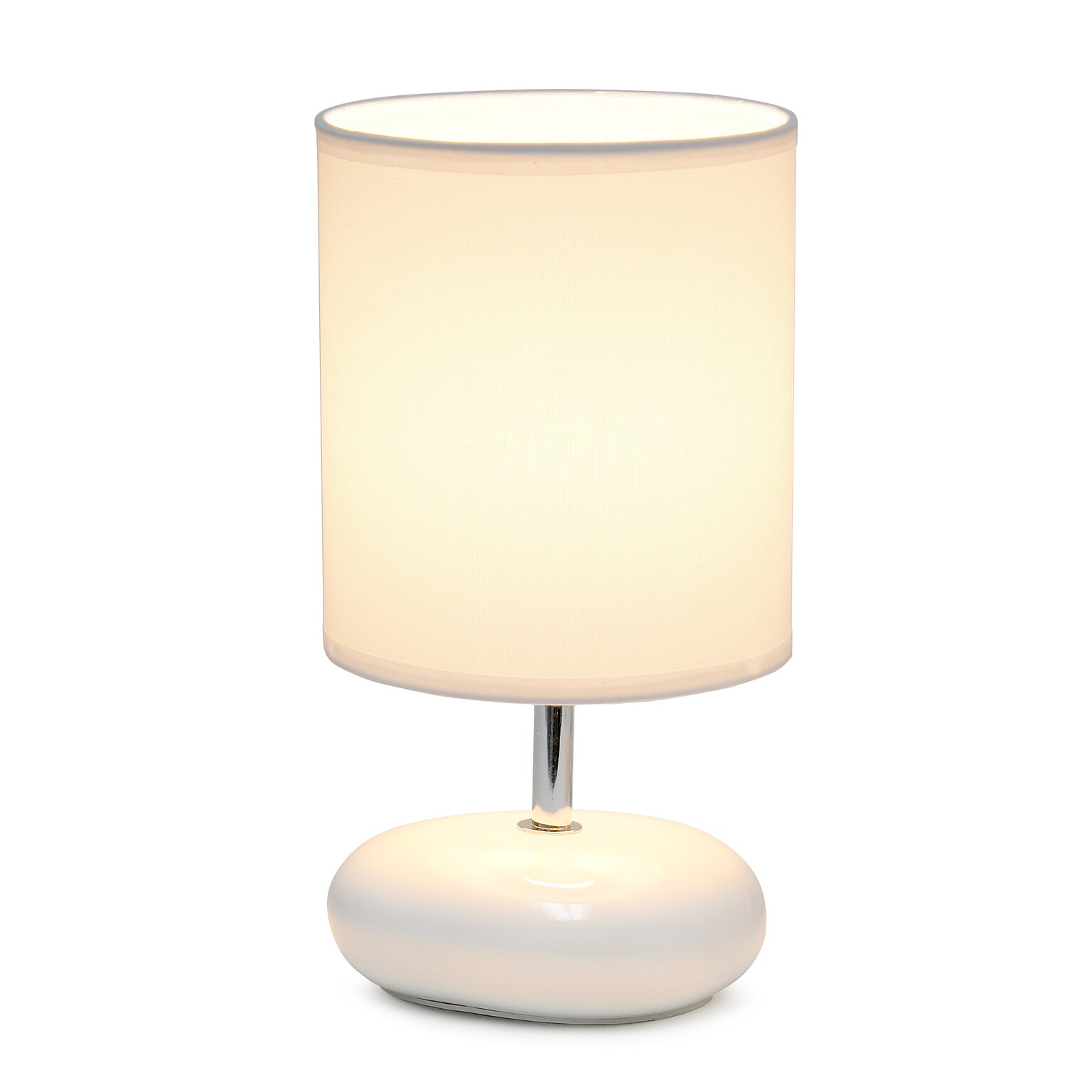 Simple Designs Stonies 10.24 LED Table Lamp, White (LT2005-WHT-LB)