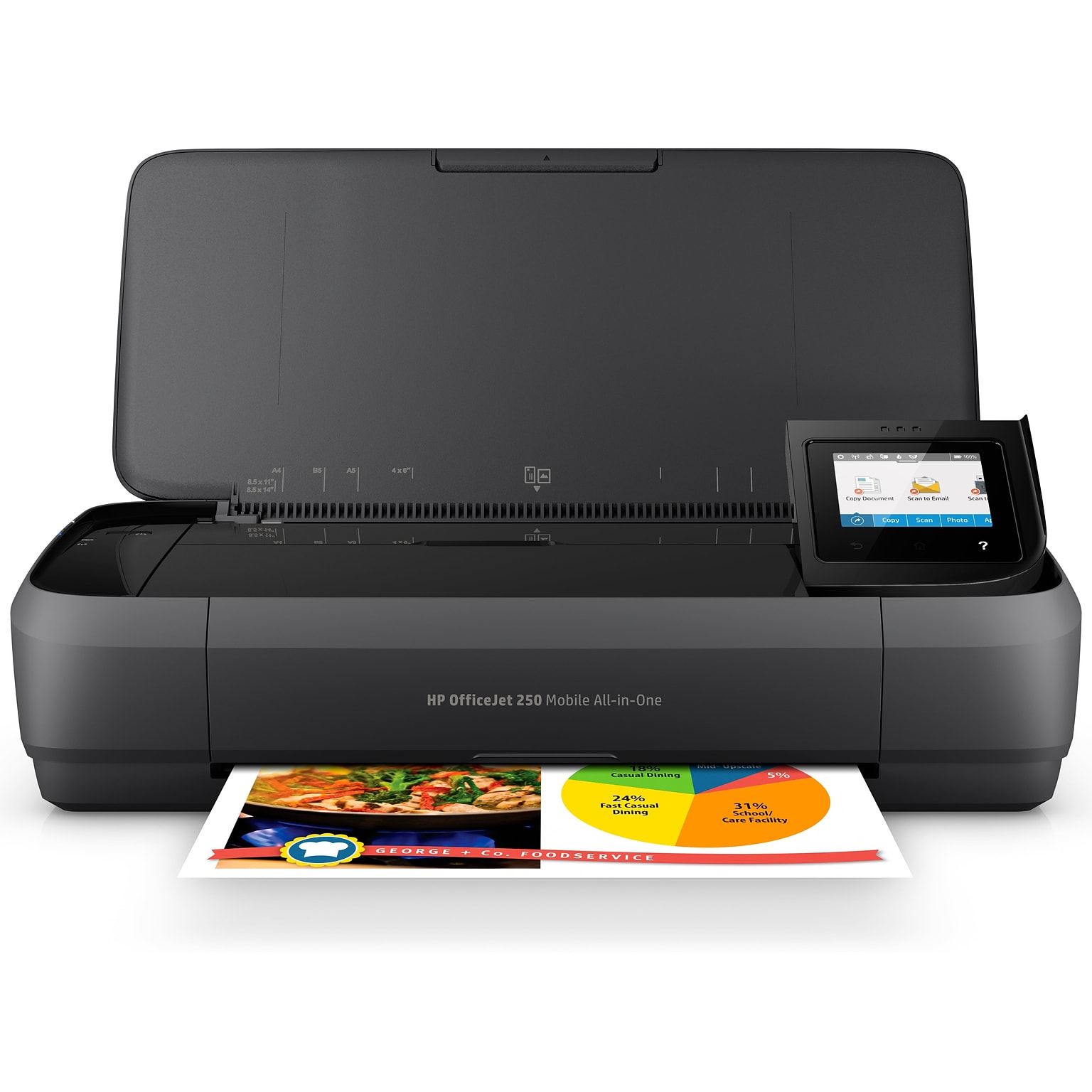 HP OfficeJet 250 Wireless Color Inkjet Printer, All-In-One, Print, Scan, Copy (CZ992A#B1H)