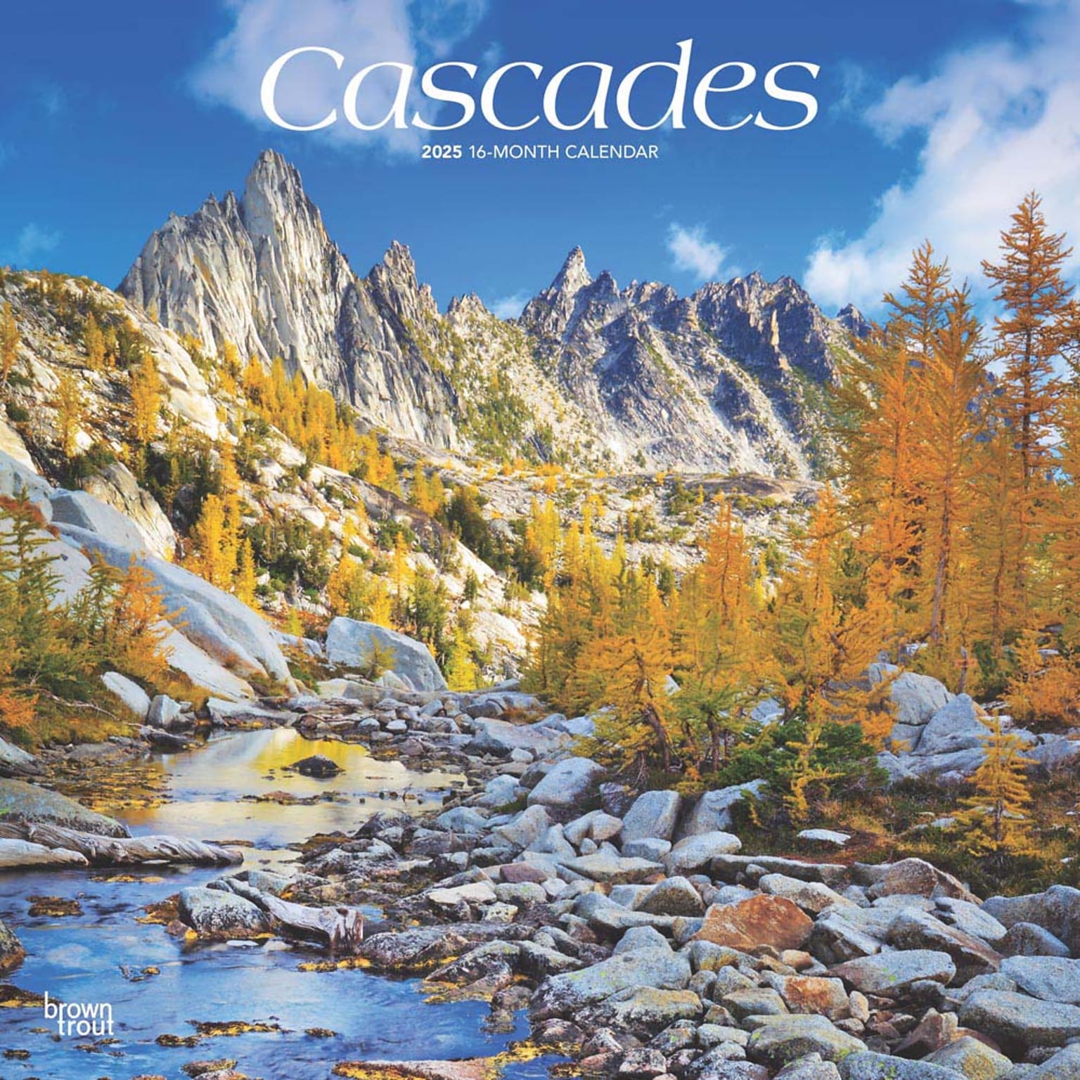 2025 BrownTrout Cascades 12 x 12 Monthly Wall Calendar (9781975474607)