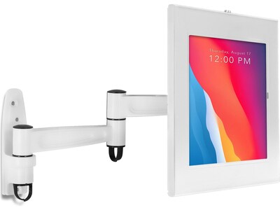 Mount-It! Adjustable Anti-Theft iPad Wall Mount with Swing Arm, White (MI-3774W_G10)