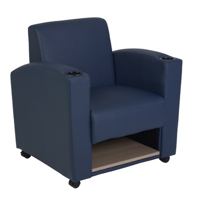 Regency Nova Tablet Arm Chair with Storage, Navy Blue/Noble Oak (7701NOBE)