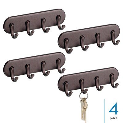 iDESIGN Wall Rack, Bronze, ABS, 4/Pack (28100M4)