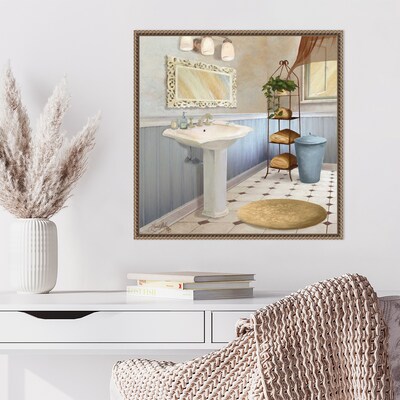 Amanti Art Sundance Bath II by Elizabeth Medley Framed Canvas Wall Art Print, 22" x 22" (A42678299390)