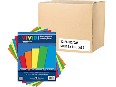 Roaring Spring Paper Products Enviroshades Recycled Colored Paper, 24 lbs., 8.5 x 11, Assorted Col