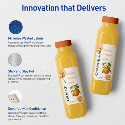 Avery Waterproof Rectangle Scalloped Laser Multipurpose Labels, 2" x 3", White, 800/Box (19479399399)