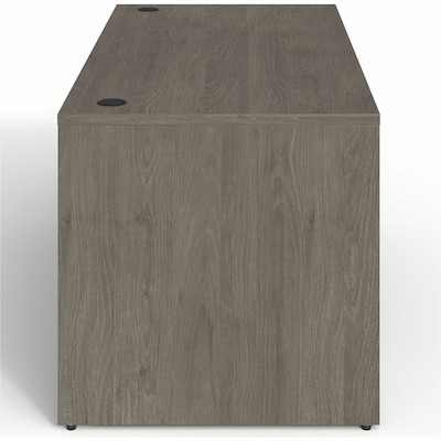 Lorell Prominence 2.0 60" W Double-Pedestal Desk, Gray Elm Surface (LLRPD3060DPGE)