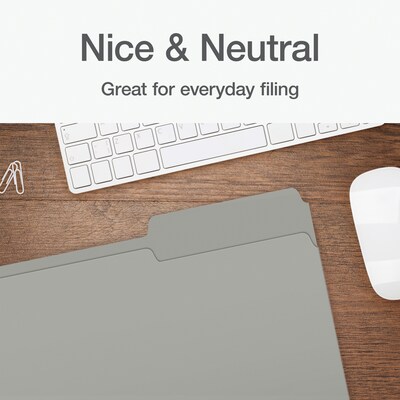 Pendaflex Heavy Duty File Folder, 1/3-Cut Tab, Assorted, Legal Size, Gray, 100/Box (1007032)