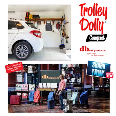 Dbest Trolley Dolly Compact with Pockets Foldable Rolling Grocery Cart, Black (01-922)