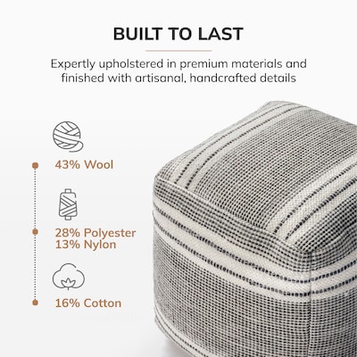Anji Mountain Sierra Natural Fabric Square Pouf Ottoman (AMBPF176-1616)