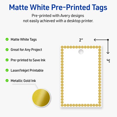 Avery 3 Blank Price & Merchandise Tags, White, 80/Carton (S00-DJG-PRMWT10)