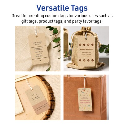 Avery 2" x 3-1/2"  Blank Price & Merchandise Tags, Kraft Brown, 80/Carton (95323-KMT10)