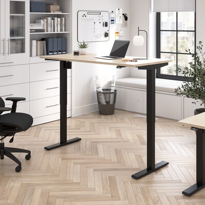 Bush Business Furniture Move 40 Series 60W Electric Adjustable Standing Desk, Natural Elm/Black Pow