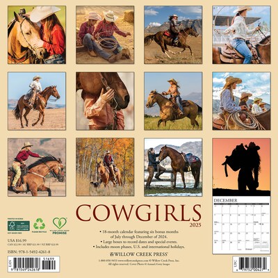 2025 Willow Creek Cowgirls 12 x 12 Monthly Wall Calendar (42618)