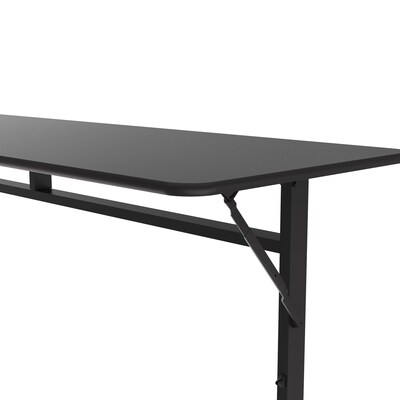 Correll Econoline 60"W x 24"D Adjustable Foldable Training Room Table, Laminate, With Wheels, Black Granite (FTM2460TF07)