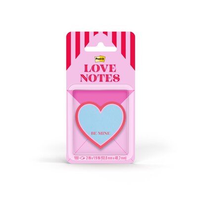 Post-it Notes, 2" x 2" Heart, Love Notes Collection, 100 Sheet/Pad (SVAL26-HN-6)