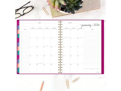 2025 AT-A-GLANCE Harmony 8.5" x 11" Weekly & Monthly Planner, Poly Cover, Beetroot (1099-905-56-25)