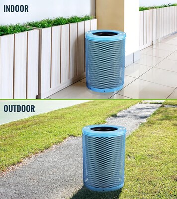 Alpine Industries 4460 Steel Mesh Recycling Bin, 36 Gallon, Blue (ALP4460-01-C)